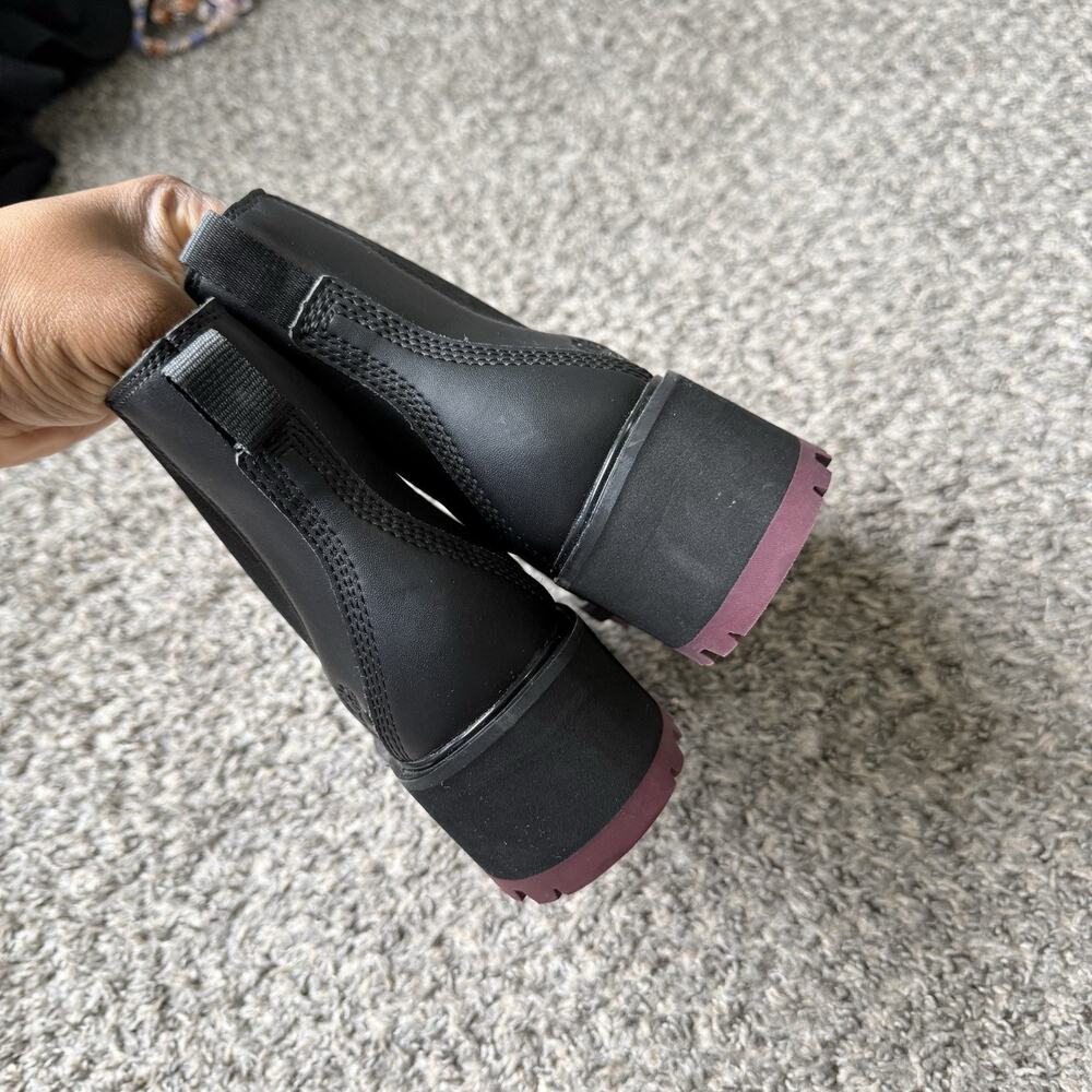 Timberland Women 7.5 Kori Park Black Full Grain Leather Heeled Chelsea Boots NEW - Picture 4 of 6